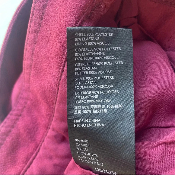 Free People Nightfall Paperbag Faux Suede Pants Wine Red 22364 - Picture 11 of 14